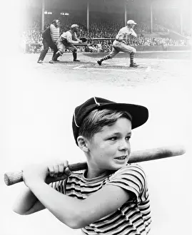 Mitt: 1930s Montage Of Boy At Bat With