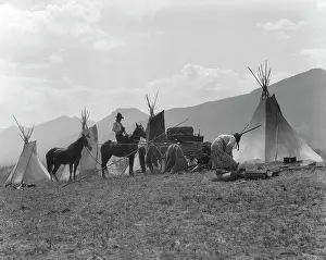 Camped: 1930s Native American Group Of