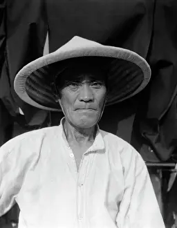 Unsmiling: 1930s Old Rickshaw Coolie Portrait