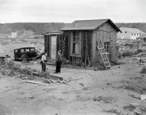 Disadvantaged: 1930s Poverty Scene With 2 Boys