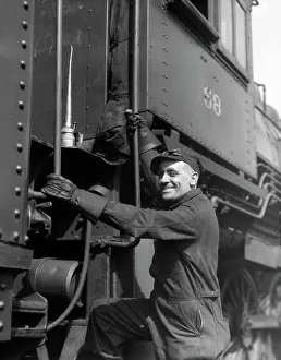 Gloved: 1930s Railroad Worker In Coveralls
