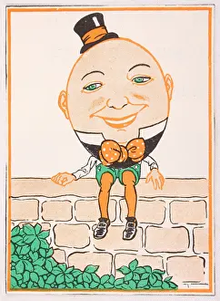 Humpty: 1930s, scrapbook image, colour illustration