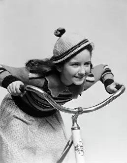 Aerobic: 1930s Smiling Eager Little Girl