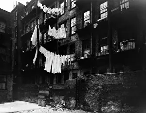 Laundering: 1930s Back Of Tenement Housing
