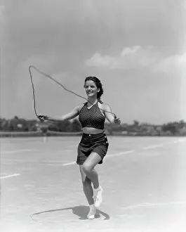 Skips: 1930s Woman Jumping Rope Exercise