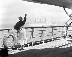 Preserver: 1930s Back Of Woman At Rail Of