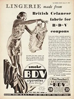 Celanese: 1933 UK Magazine BDV Cigarette Ad