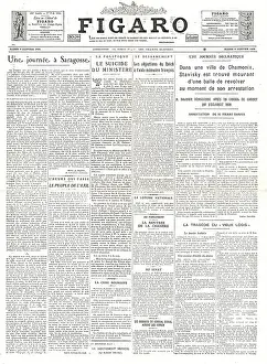 Bayonne: 1934 Figaro Death of Serge Stavisky