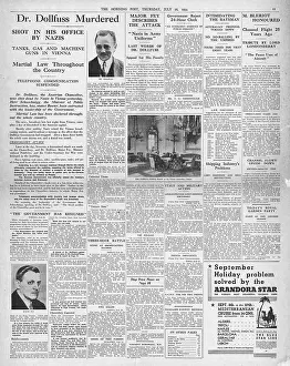 Dollfuss: 1934 Morning Post Assassination of Engelbert Dollfus