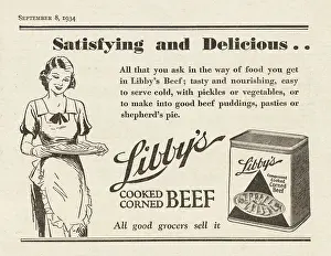 Libby: 1934 UK Magazine Libby's Corned Beef Advert