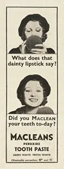 Bronco: 1934 UK Magazine Macleans Toothpaste Advert
