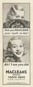 Bronco: 1935 UK Magazine Macleans Toothpaste Advert