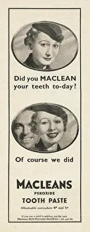 Bronco: 1935 UK Magazine Macleans Toothpaste Advert