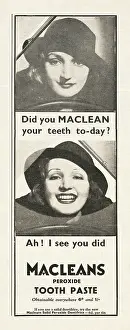 Bronco: 1935 UK Magazine Macleans Toothpaste Advert