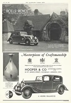 Hooper And Company: 1935 UK Magazine Rolls Royce Car Advert