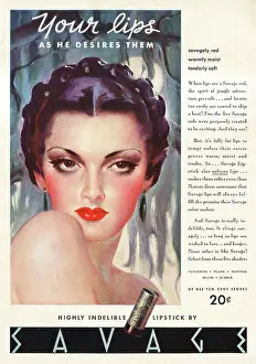 Lure: 1936 Savage lipstick advert