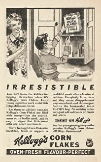 Wheat Flakes: 1936 UK Magazine Kellogs Cornflakes Advert