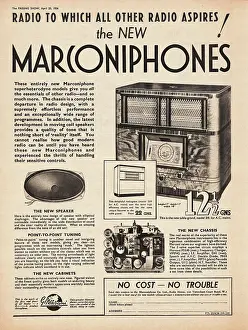 Marconiphone: 1936 UK Magazine Marconiphone Receiver Ad
