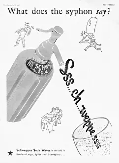 Schweppes: 1936 UK Magazine Schweppes Drinks Advert