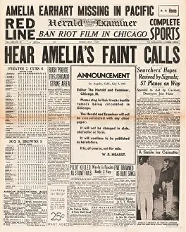Howland: 1937 Chicago Herald Examiner Amelia Earhart missing