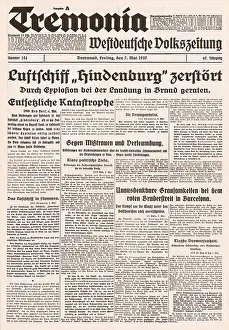 Lz129: 1937 Tremonia Hindenburg zeppelin disaster
