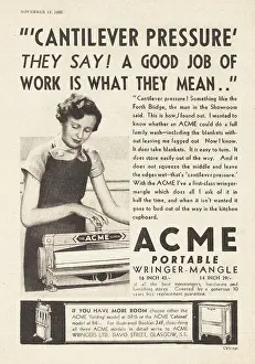 Wringer: 1937 UK Magazine ACME Mangle Advert