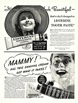 Listerine: 1937 U.S. Magazine Listerine Tooth Paste Advert