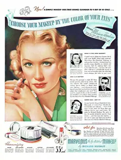 Mascara: 1937 U.S. Magazine Marvelous Makeup Advert
