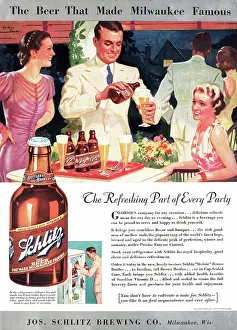 Schlitz Beer: 1937 U.S. Magazine Schlitz beer Advert