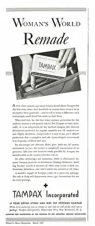Tampax: 1937 U.S. Magazine Tampax Advert