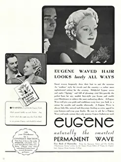 Hair Product: 1938 UK Magazine Eugene Permanent Wave Ad