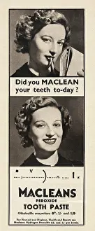 Bronco: 1938 UK Magazine Macleans Toothpaste Advert