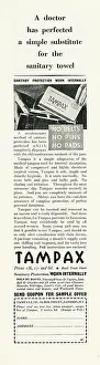 Tampax: 1938 UK Magazine Tampax Advert