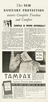 Tampax: 1938 UK Magazine Tampax Advert