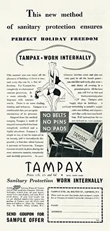 Tampax: 1938 UK Magazine Tampax Advert