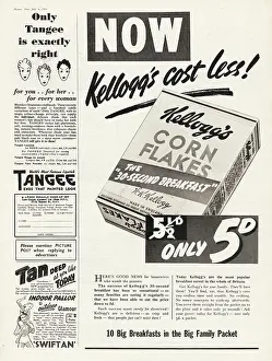 Cornflakes: 1939 UK Magazine Kellogs Cornflakes Advert