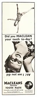 Toilet Tissue: 1939 UK Magazine Macleans Toothpaste Advert