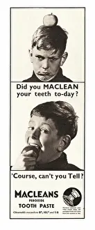 Toilet Tissue: 1939 UK Magazine Macleans Toothpaste Advert