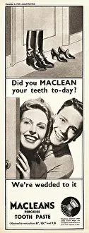 Toilet Tissue: 1939 UK Magazine Macleans Toothpaste Advert
