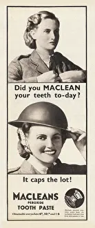 Toilet Tissue: 1939 UK Magazine Macleans Toothpaste Advert