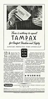 Tampax: 1939 UK Magazine Tampax Advert
