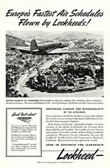 Air Liner: 1939 U.S. Magazine Lockheed Aircraft Ad