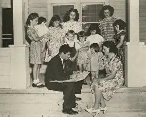 Lcgr1308: 1940 Census taker interviewing the mother of ten