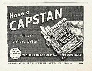 Capstan: 1940 UK Magazine Capstan Cigarette Ad