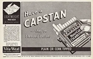 Capstan: 1940 UK Magazine Capstan Cigarette Ad
