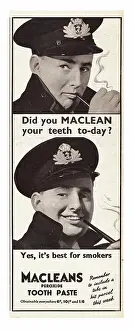 Macleans: 1940 UK Magazine Macleans Toothpaste Advert