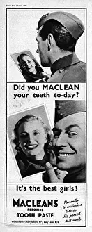 Bronco: 1940 UK Magazine Macleans Toothpaste Advert