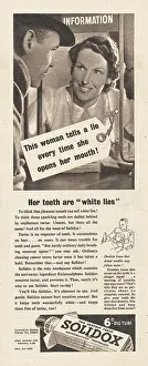 Toothbrushes: 1940 UK Magazine Solidox Toothpaste Advert