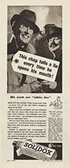 Toothbrushes: 1940 UK Magazine Solidox Toothpaste Advert