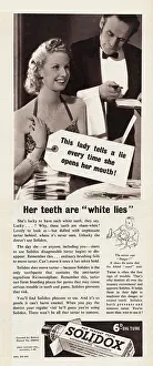 Toothbrushes: 1940 UK Magazine Solidox Toothpaste Advert